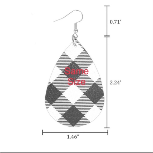 Red & White Faux Leather Christmas Bell Earrings - Picture 3 of 7